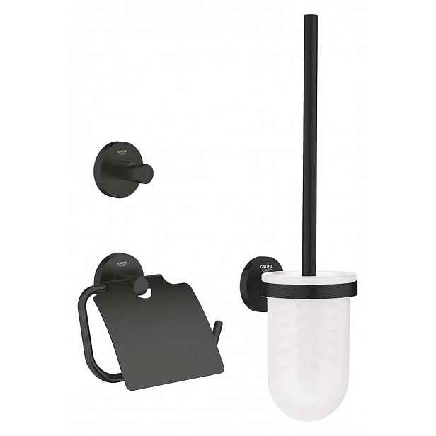 Grohe QuickFix Start - Set doplňků pro toaletu 3 v 1, matná černá 412042430