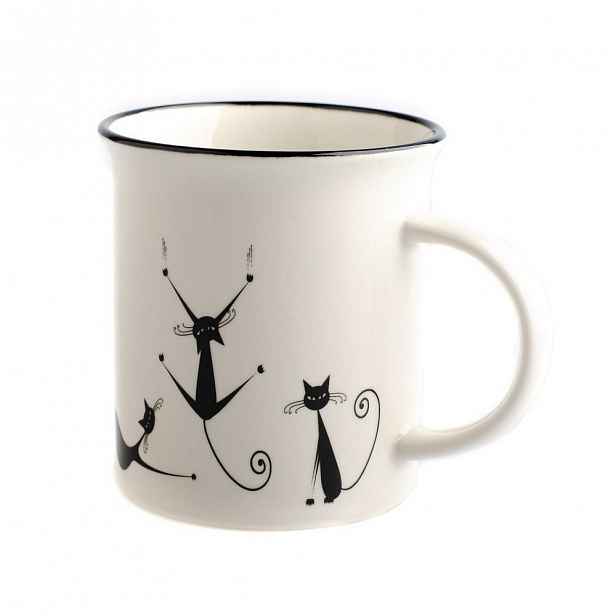 Porcelánový hrnek Dakls Cats Nero, 310 ml