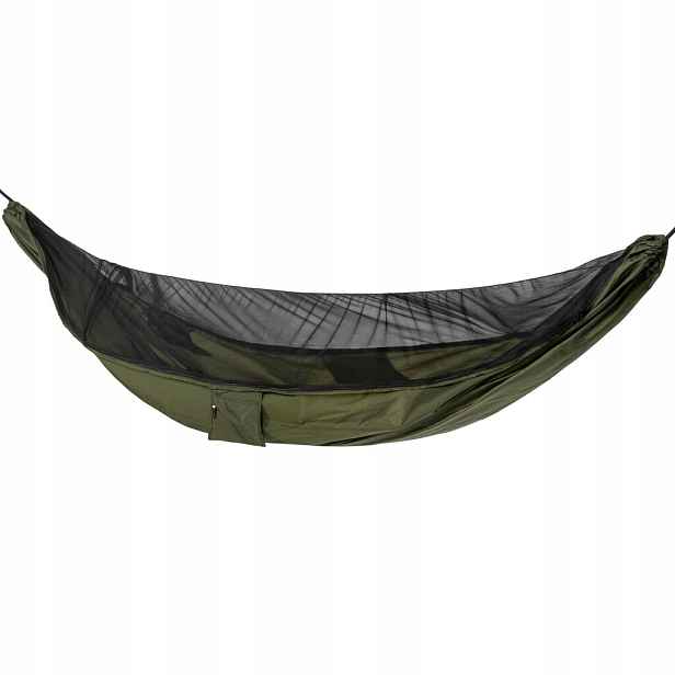 Ultralehká houpací síť TigerWood Vážka V2 Long Double Zip Green s moskytiérou