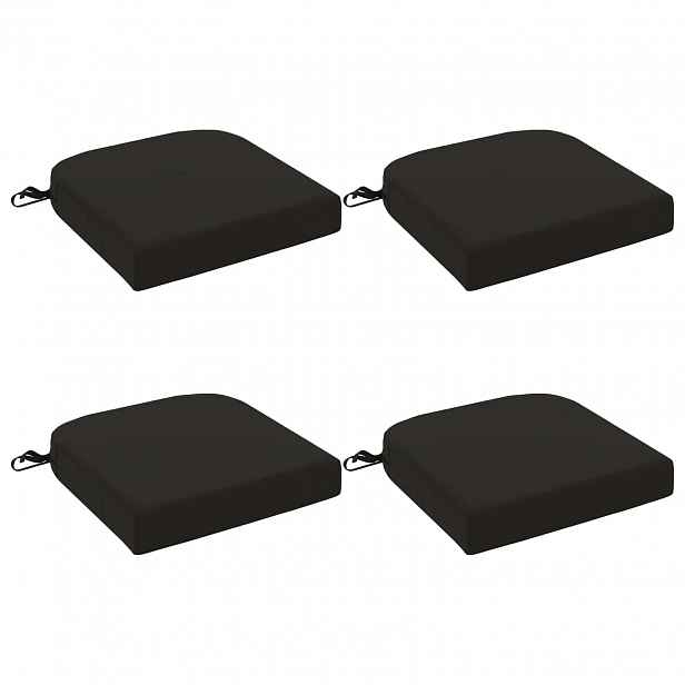 vidaXL 4-dílné sedáky SOEST 4 pcs 100% polyester Černá 40 x 40 x 7 cm