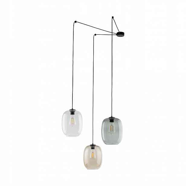 Závěsná lampa Elio Mix Skleněné Stínidla 3xE27 150 cm Moderní stropní obývací pokoj