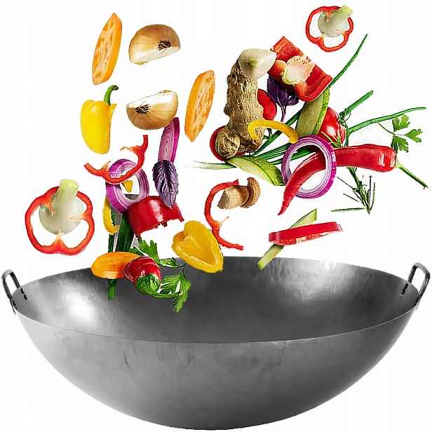 Čínská pánev Wok Ručně Kovaná Ocel Uhlíková Průměr 20 palců 50 cm Proorient