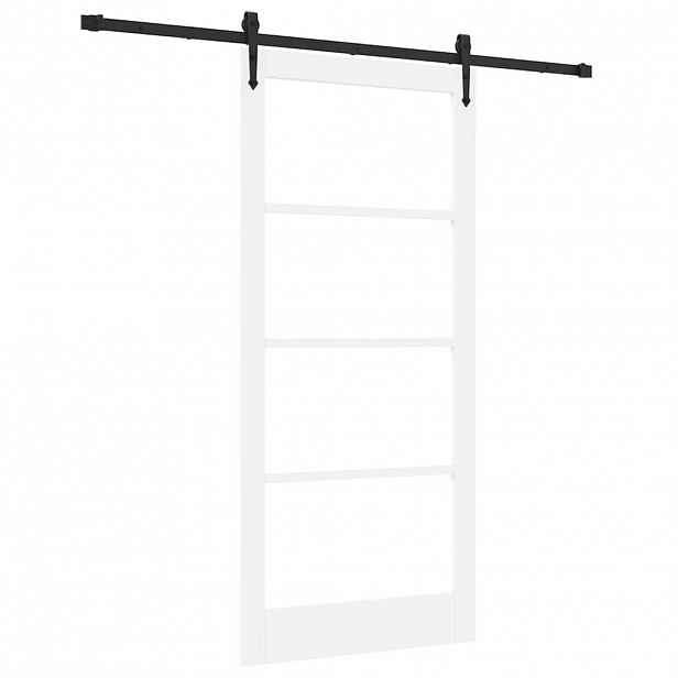 vidaXL Posuvné dveře 93 x 202 cm Masivní borové dřevo a sklo