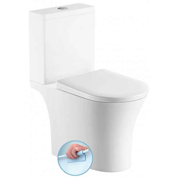 Aqualine Vito - WC kombi, vario odpad, Rimless, bílá PB105WR