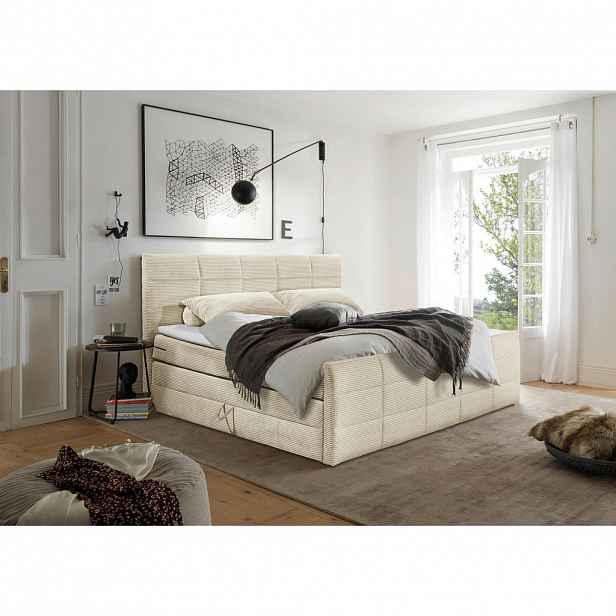 MID.YOU POSTEL BOXSPRING, 180/200 cm, krémová