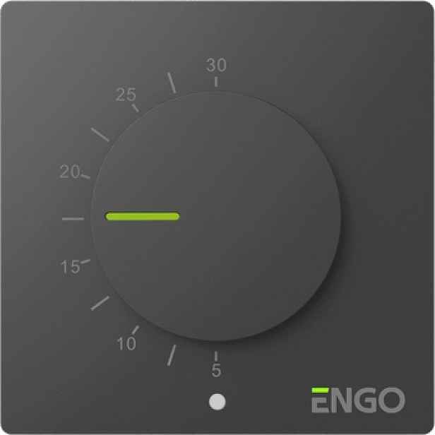 Engo Kabelový Regulátor Teploty Simple S Otočným Knoflíkem, 230 V, Černý
