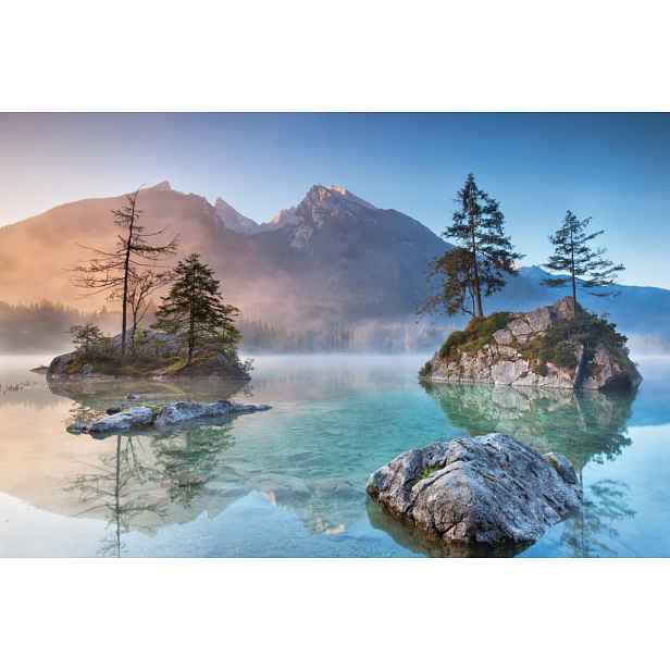 Obraz na plátně Alpský klid u jezera, 90x60  cm