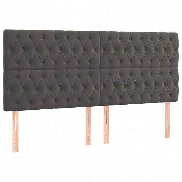 vidaXL Čelo postele tmavě šedé 180x7x118/128 cm sametové