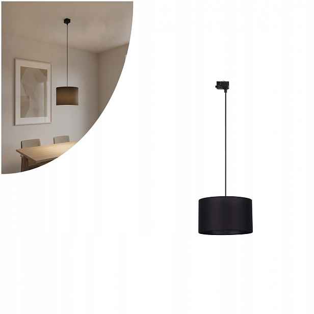 Černá závěsná lampa Tracer s moderní kolejnicí nad stůl Tk Lighting