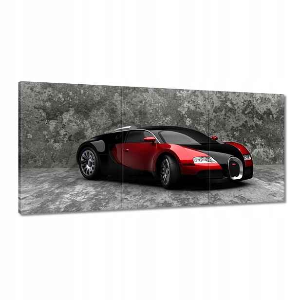 Obrazy 210x100 Bugatti Veyron Červená