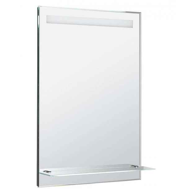 Aqualine - Zrcadlo s LED osvětlením, 60x80 cm, skleněná polička ATH53