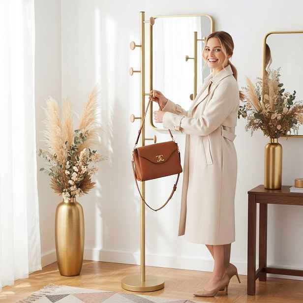 Elegantní Věšák Zlatý Kovový Do Kanceláře, Čekárny, Předsíně, Šatny