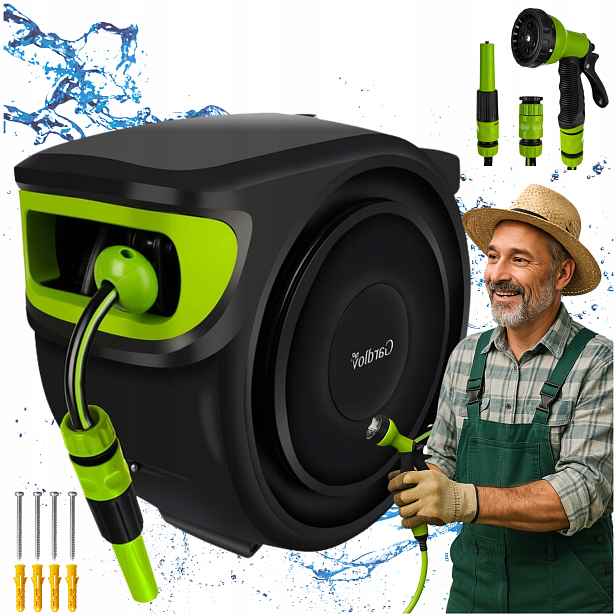 Hadice 1/2 Automatický navíječ 25 m, navíječ pro zahradní hadici, buben