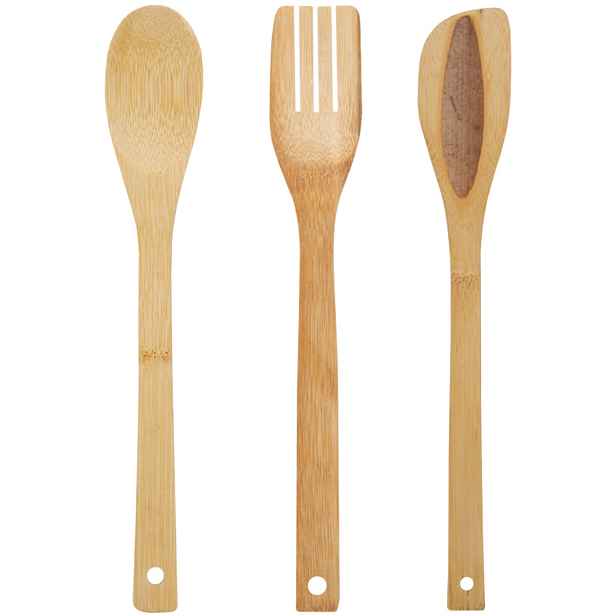 TFY KITCHEN 46932 3-dílný set kuchyňského náčiní, bambusové