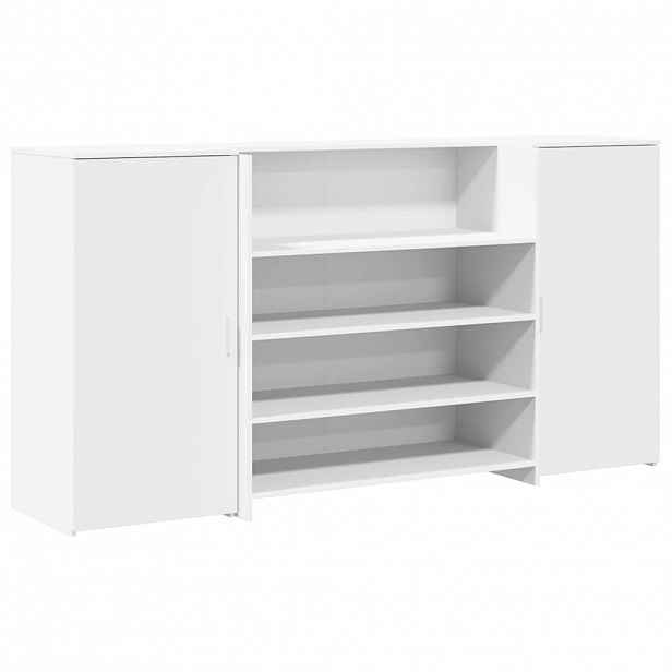vidaXL Recepční stůl bílý 200 x 50 x 103,5 cm, z umělého dřeva