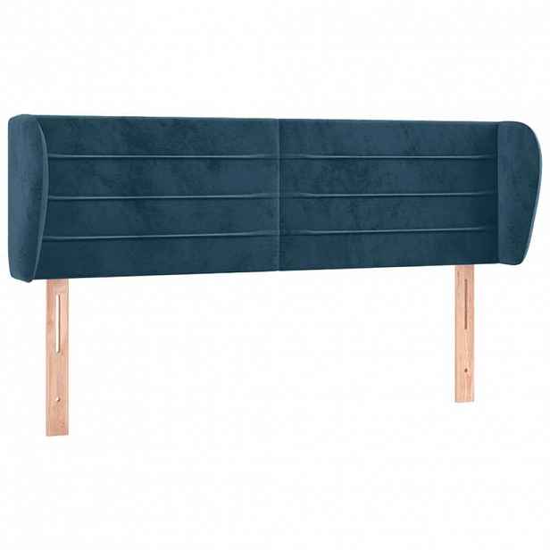 vidaXL Čelo postele typu ušák tmavě modré 147x23x78/88 cm samet
