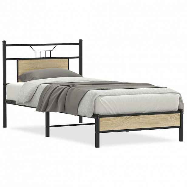 vidaXL Rám postele bez matrace dub sonoma 75 x 190 cm kompozitní dřevo