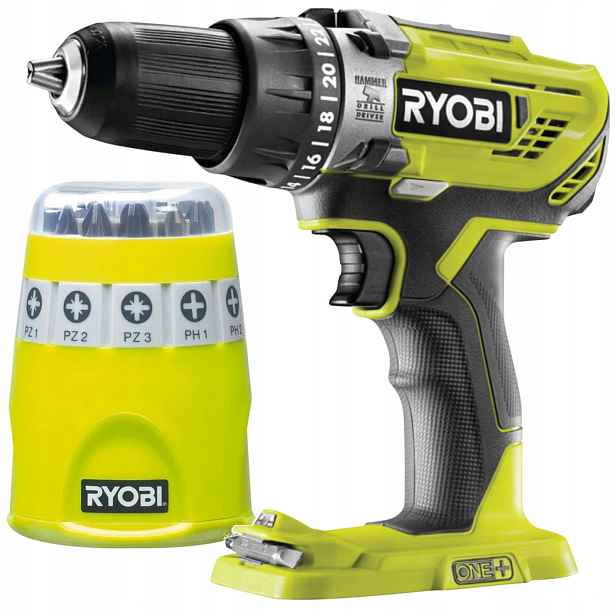 Akumulátorová Aku Vrtačka Ryobi 18V 10dílná sada bitů