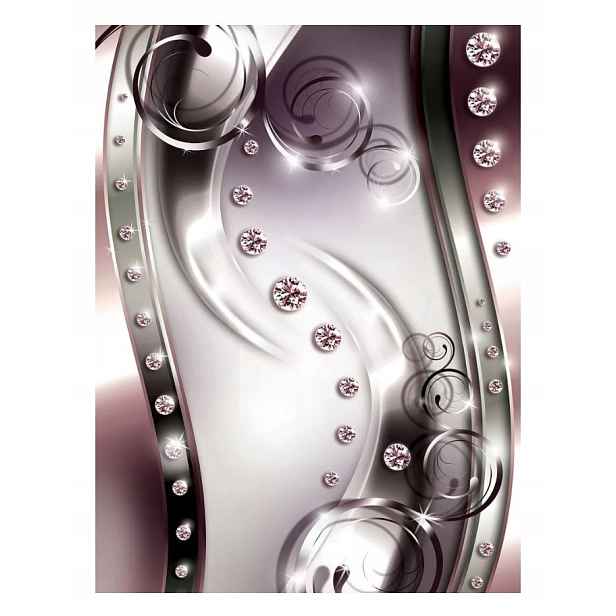 Fototapeta Abstrakce Stříbrné Diamanty Kov Fialová Vinylová 184x254 lepidlo