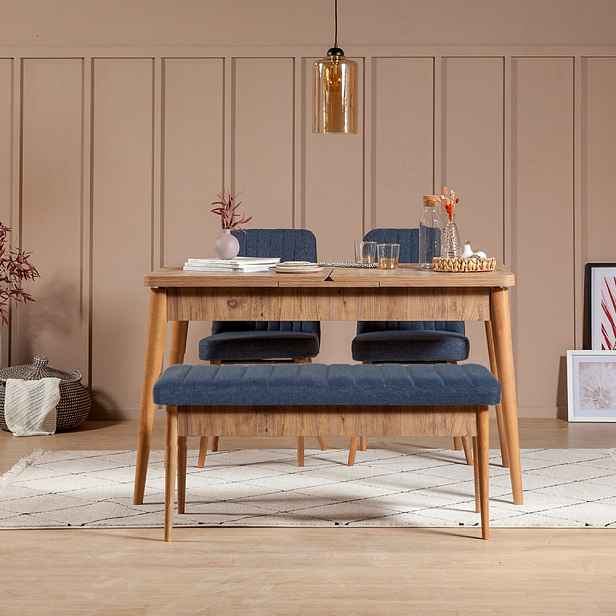 Jídelní set s rozkládacím stolem a židlemi (4 kusy) Vina 1048 - Dark Blue, Atlantic