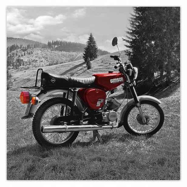 Plakáty 140x140 Červený Simson S51 E