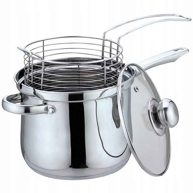 Rendlík ocelový s košíkem pro hluboké smažení Ø18 cm, 3,6 l, KINGHoff