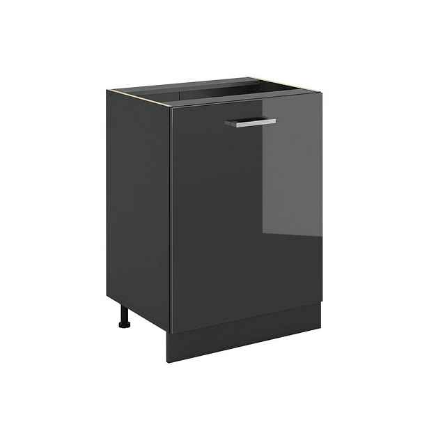 Vicco SPODNÍ SKŘÍŇKA KUCHYŇSKÉ LINKY R-Line, Antracitový vysoký lesk/Antracit, 60 cm s 1 dveřmi bez pracovní desky