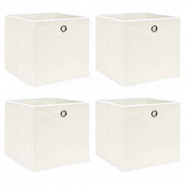 vidaXL Úložné boxy 4 ks bílé 32 x 32 x 32 cm textil