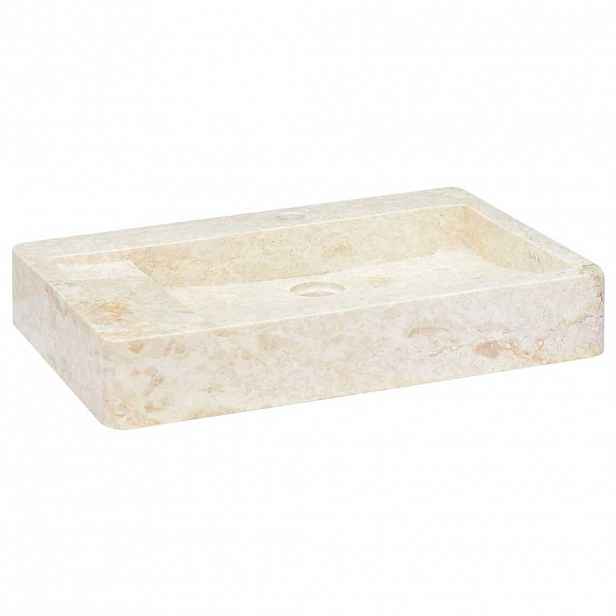 vidaXL Umyvadlo krémové  58 x 39 x 10 cm mramor