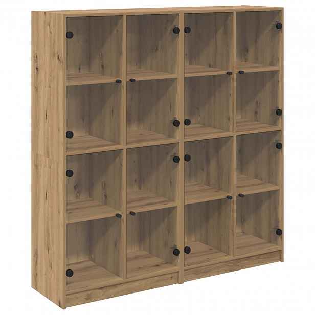 vidaXL Vysoký bufet 2 ks Artisanový dub 68 x 37 x 142 cm