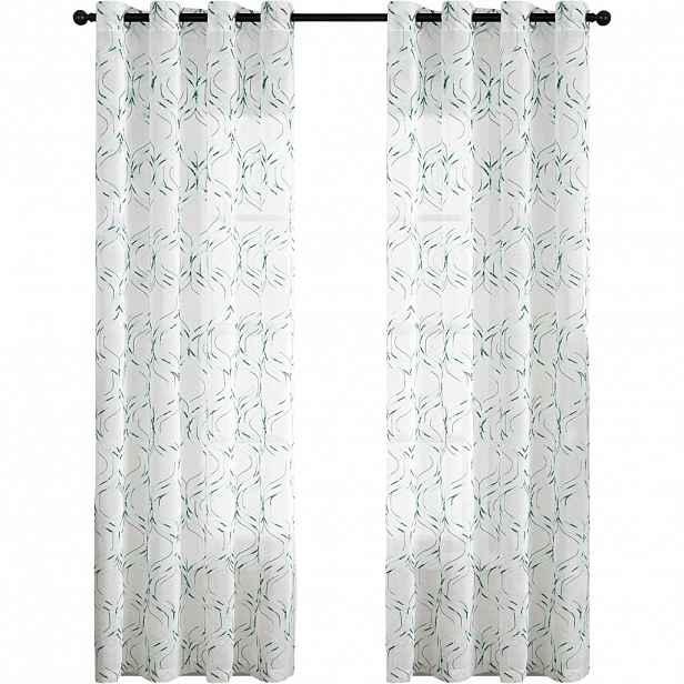 Záclony Poloprůhledné Dekorativní Vyšívané 2 Panely 140x245 cm