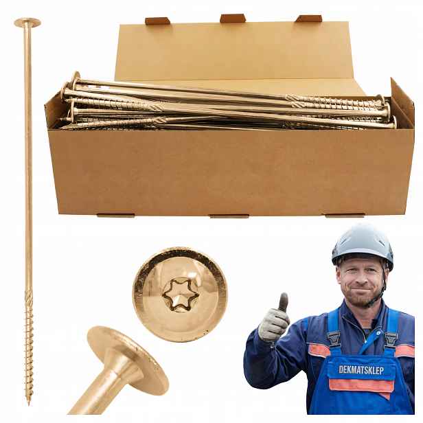 Tesařské Vruty Do Dřeva 8x320 Talířové Torx 50 Ks WCT-08320 Azmet