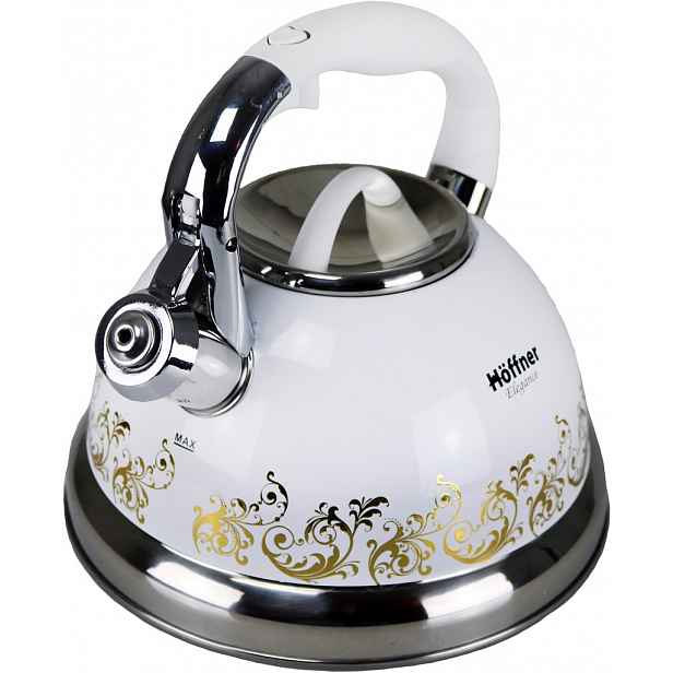 Ocelová Konvice S Píšťalkou, Barevná, 3L, Hoffner Elegance