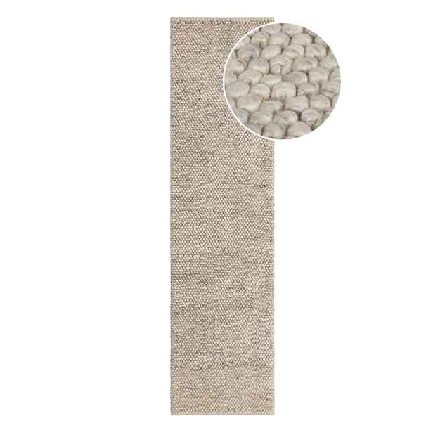 Světle šedý ručně tkaný běhoun s příměsí vlny 60x230 cm Minerals – Flair Rugs