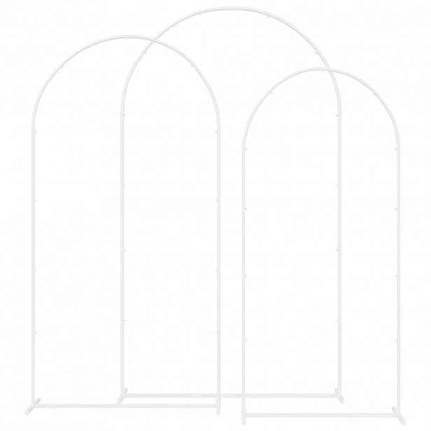vidaXL Svatební oblouk 3 ks Bílá 120 x 40 x 217 cm Ocel