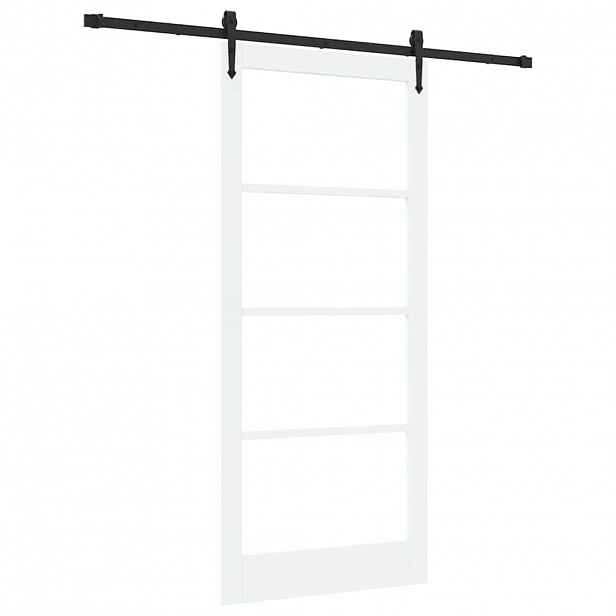 vidaXL Posuvné dveře 93 x 211 cm Masivní borové dřevo a sklo