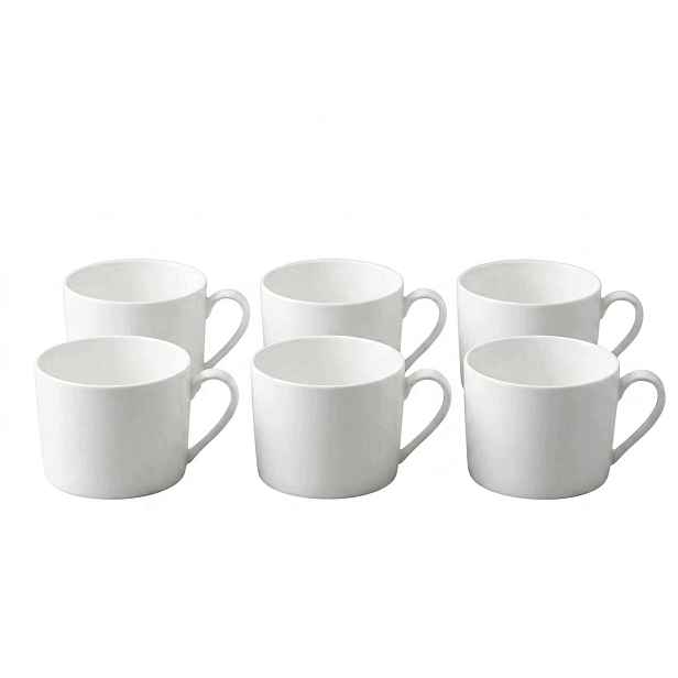 Set 6ks Hrnek Grande 300 ml Mléčná bílá, porcelán, by inspire