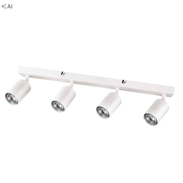 Stropní Svítidlo 4xGU-10 Bílá Reflektory Halogeny 4 Body Lišta 55 cm