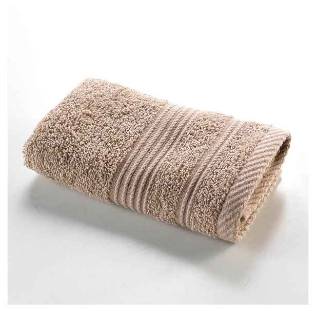 Světle hnědý froté bavlněný ručník 30x50 cm Tendresse – douceur d'intérieur