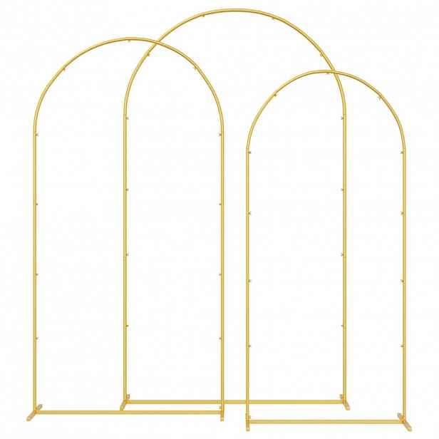 vidaXL Svatební oblouk 3 ks Zlatá 120 x 40 x 217 cm Ocel