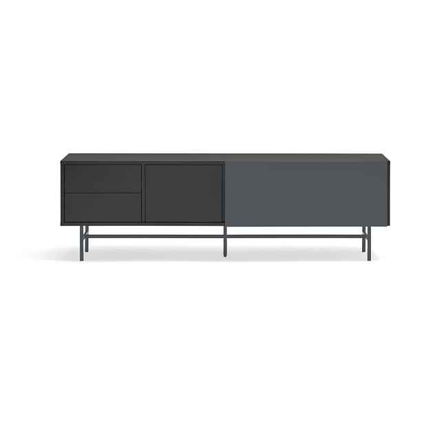Černo-antracitový TV stolek 180x56 cm Nube – Teulat