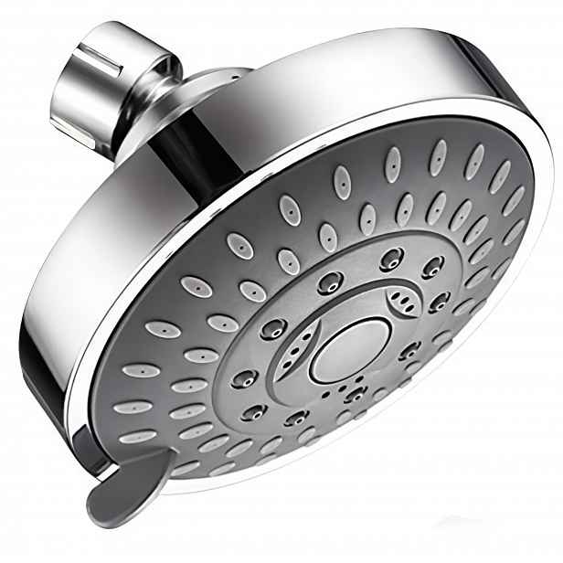 TEMU 12cm Velká Nástěnná Sprchová Hlavice s 5 Režimy Postřiku, Vysokotlaký Úsporný Dešťový Sprchový Systém, Samočisticí Trysky & 360° Otočný Panel