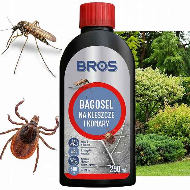 Bros 250 ml – přípravek na postřik zahrady proti komárům a klíšťatům