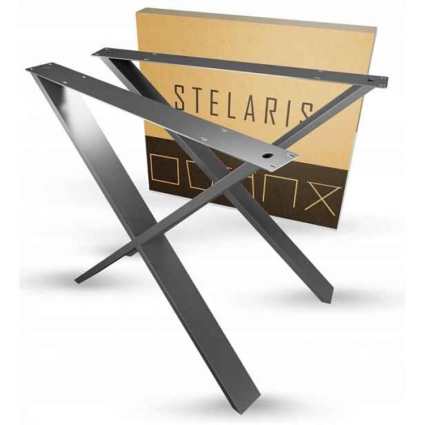 Nohy Ke Stolu Černé Kovové X loft Atm Stelaris 78x73cm Profil 80x40 Kpl.