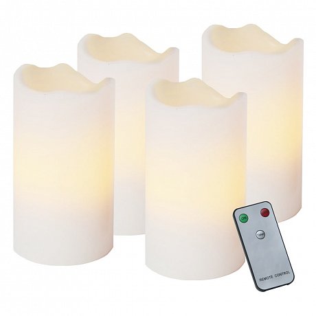 Sada 4 LED svíček s dálkovým ovladačem Best Season Wachs, výška 13 cm