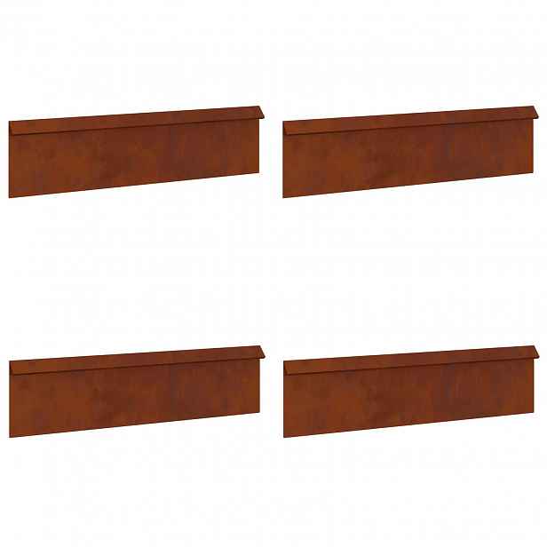 vidaXL Plaňka na šneky 4 ks 100 x 3,5 x 25 cm Povětrnostně odolná ocel