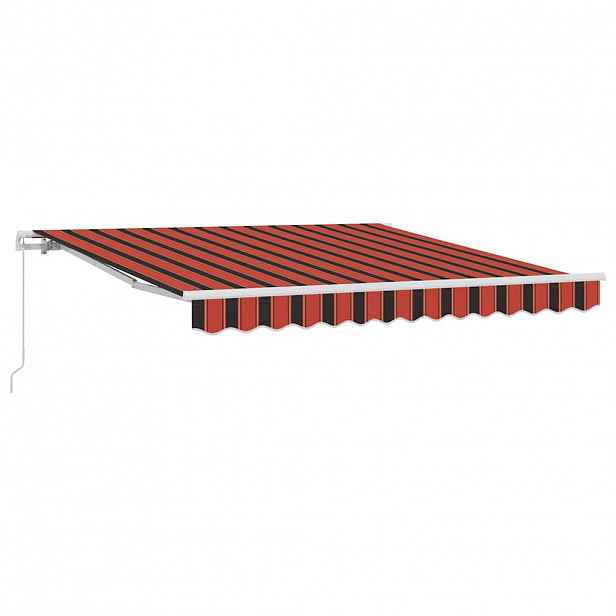 vidaXL Stahovací markýza Oranžová a hnědá 350 x 250 cm