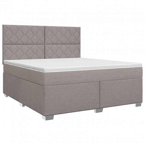 vidaXL Postel boxspring s matrací s čelo Taupe 180 x 200 cm Textil