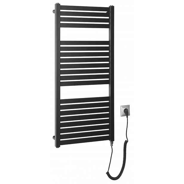 Aqualine - Topné těleso Tondi-E 45x97 cm, 300 W, matná černá DE456T