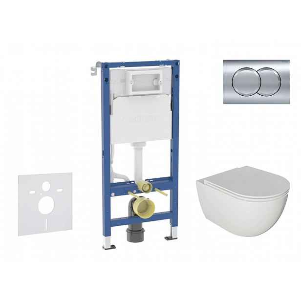 Geberit Duofix - Set předstěnové instalace, klozetu Oudee a sedátka softclose, tlačítko Delta01, lesklý chrom SANI11CA1124B